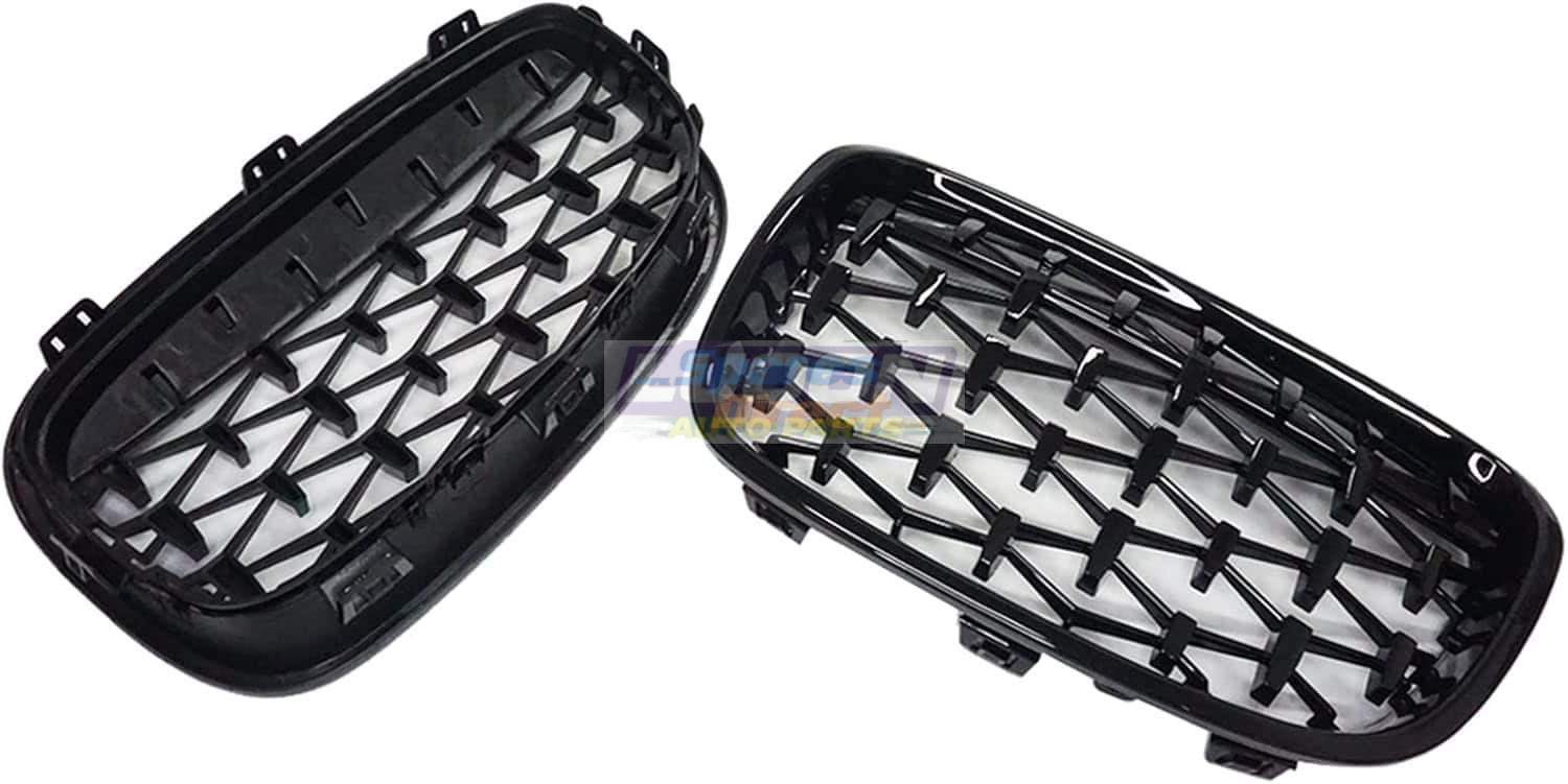 BMW F20 1 Series Kidney Grille Set Diamond Style Gloss Black 11-14